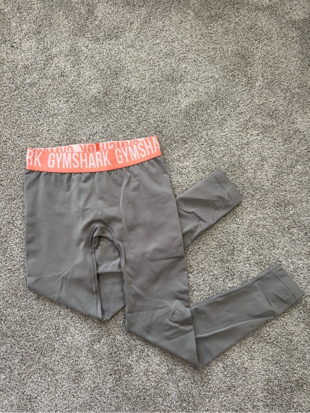 Gymshark Waistband Logo Leggings, Gray, Small